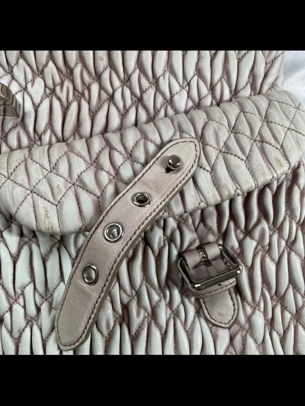 Miu Miu Pale Pink Quilted Braided-Handle Shoulder Bag